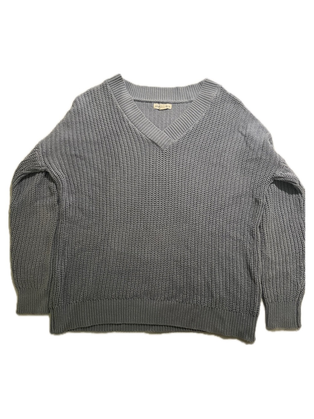 Aeropostale Women's Blue V-Neck Knit Pullover